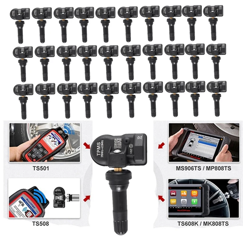 30Pcs Programmable PMS Tire Pressure Sensor Monitor System For Autel TS408 TS508 ITS600 433Mhz 315MHZ 2 In 1 MX Sensor