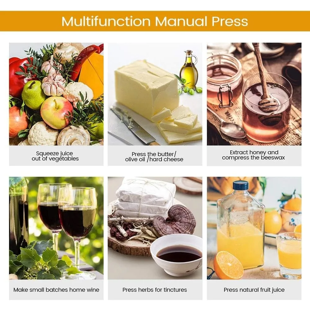 عصارة نبيذ الفاكهة - صناعة عصير طبيعي 100% للتفاح/الجزر/البرتقال/التوت/الخضروات، عصارة الجبن والصبغة والأعشاب (0.8 جالون، سل