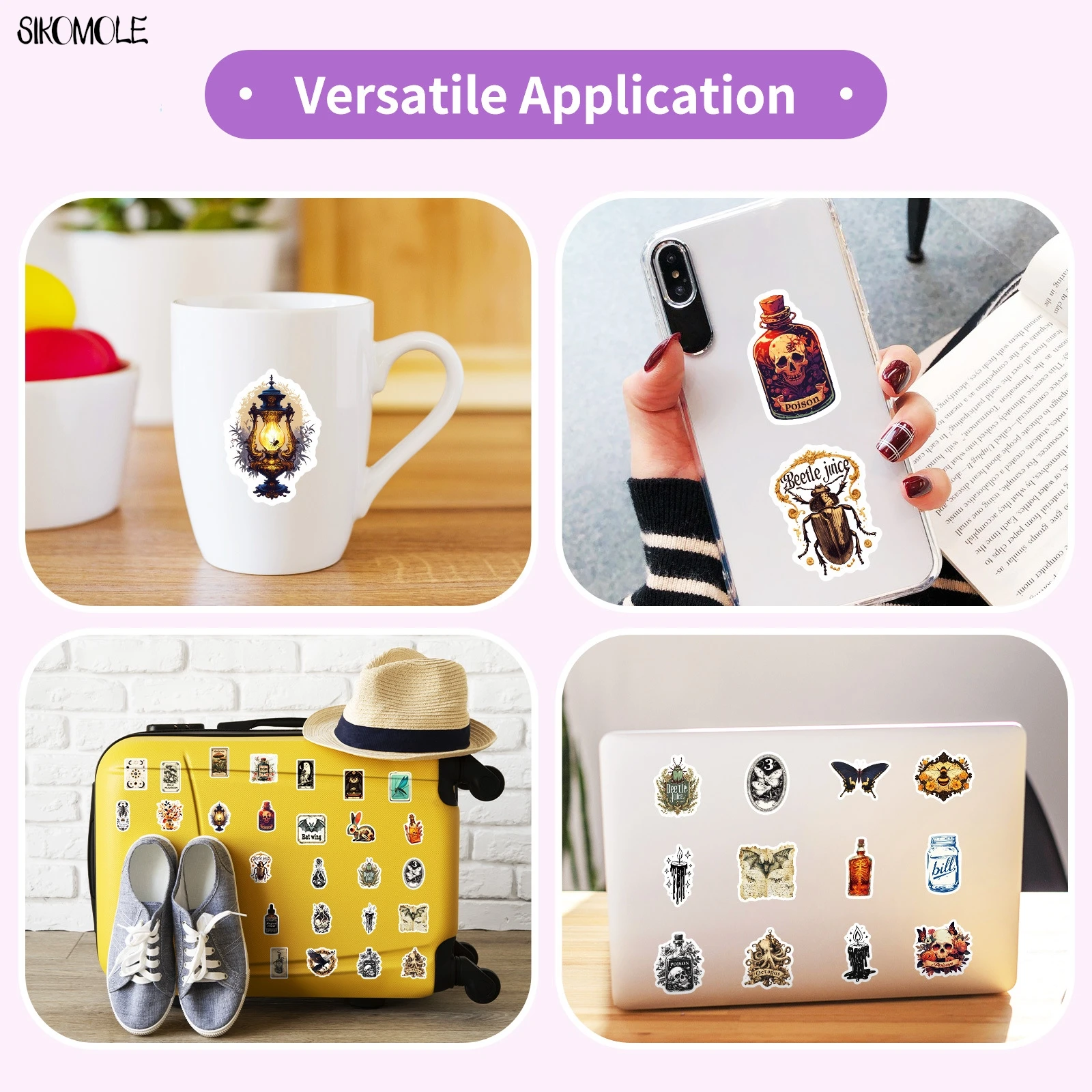 10/30/50PCS Vintage Potionโคมไฟน้ํามันRoseสติกเกอร์PoisonความงามDIYของเล่นเด็กกระเป๋าเดินทางตู้เย็นDecal Graffitiสติกเกอร์แพ็ค