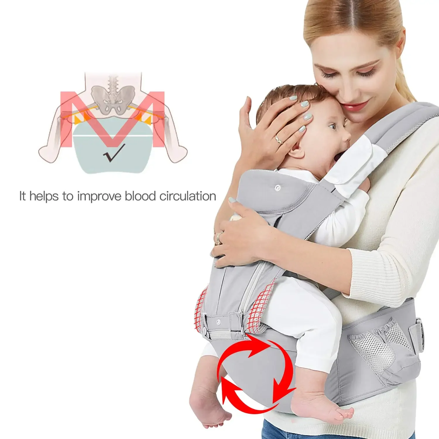 Baby Carrier Ergonomic Hip Seat Carrier With Hood Front&Back