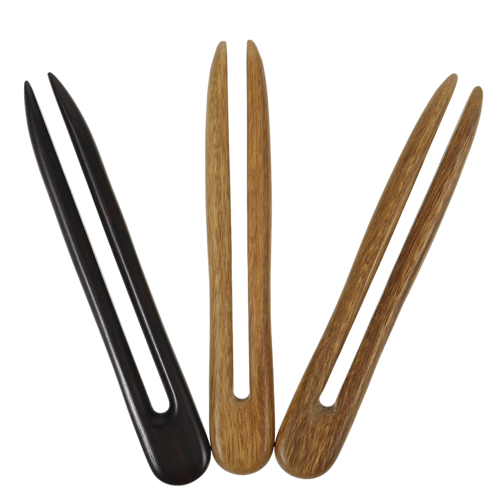 

3 Pcs Women Hairpin U Shape Decorative Barrettes Manual Wood Bamboo Wooden Women's Bride