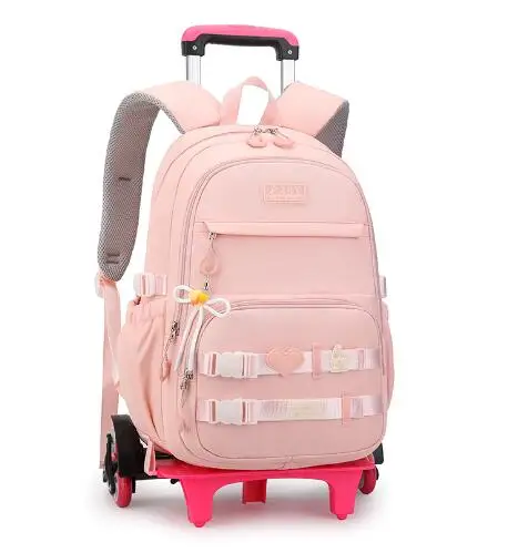 2022 New School Trolley Backpack Bag for girls kids School bookbag On Wheels School Rolling backpack Bag school Wheeled Backpack