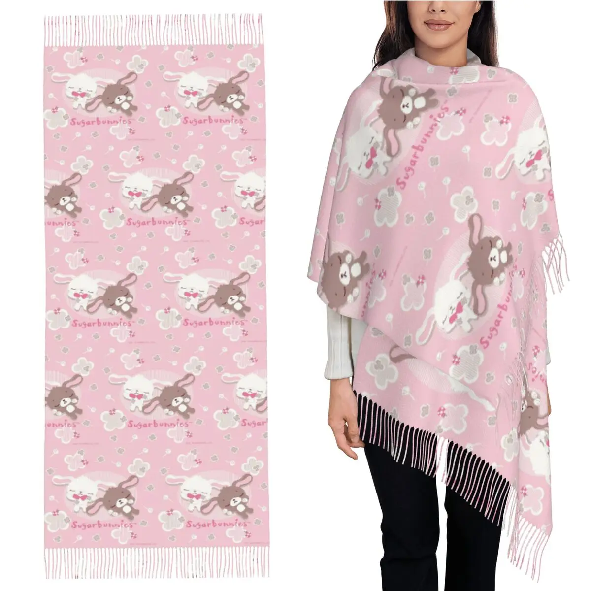 

Шарф Sugarunnies, шарфы с кисточками для женщин, мягкие теплые шали и накидки, большая осенне-зимняя шаль