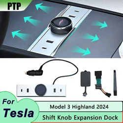 Docking station di espansione per Tesla Model 3 Highland 2024 Pomello del cambio TypeC Central Contral Gear Dock Station Carica hub USB