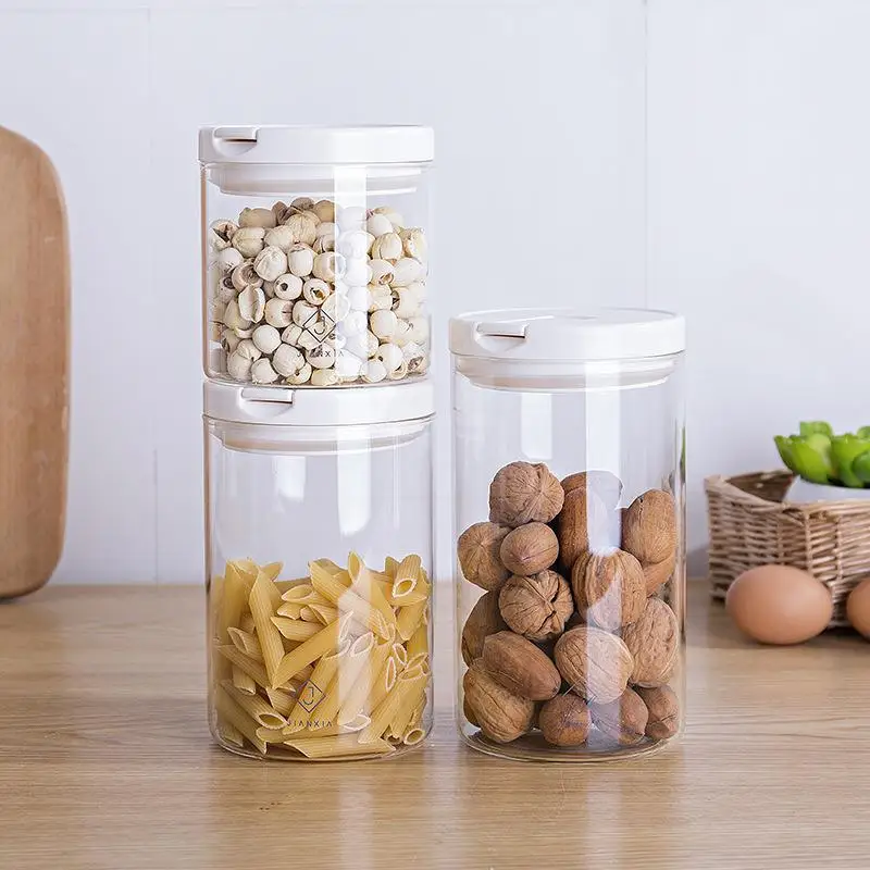 

Стеклянная герметичная емкость для хранения пищевых продуктов из высококачественного боросиликатного стекла, прозрачная банка для домашнего использования с крышкой от Xuan Zhuo Jing