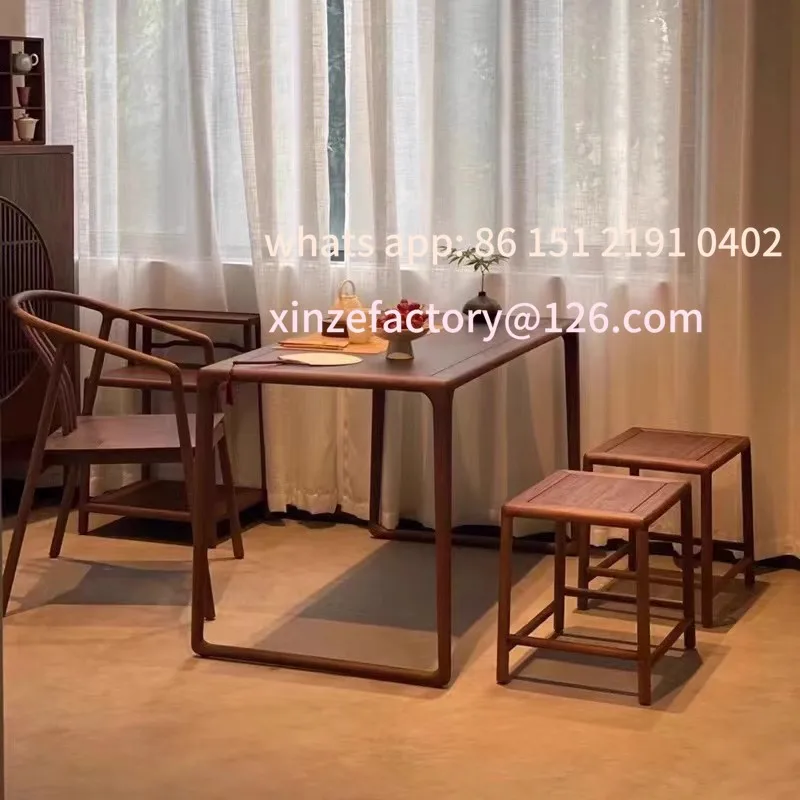 

Customizable Balcony Tea Table Chair Combination Old Elm Tea Table