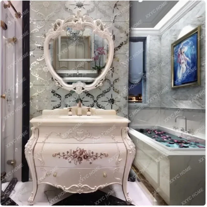 

Y New Light Luxury Bathroom Cabinet Oak Washbasin Customizable