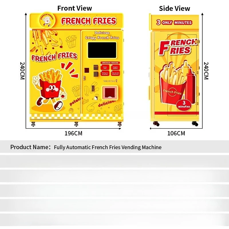 Automatic French Fries Vending Machine Customized Touch Screen Fast Serve Commercial Potato Chips Fry Equipment