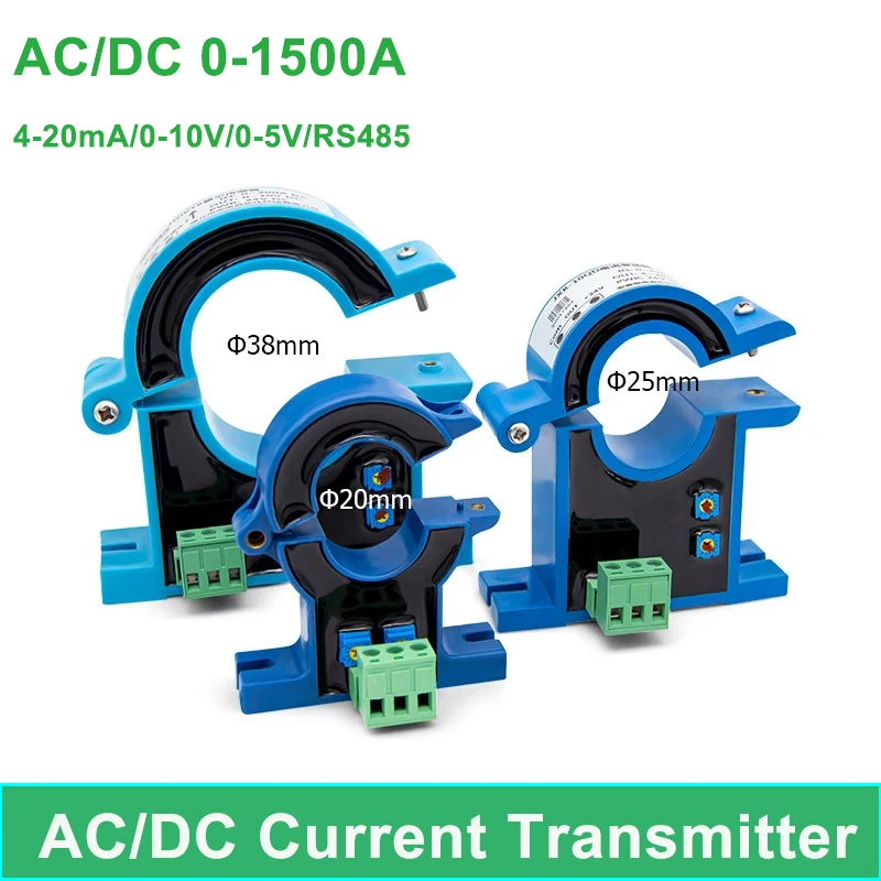 

Датчик тока зажимного типа AC DC 50A 100A 380A аналоговый преобразователь сигнала 4 20ma 0-10V передатчик тока