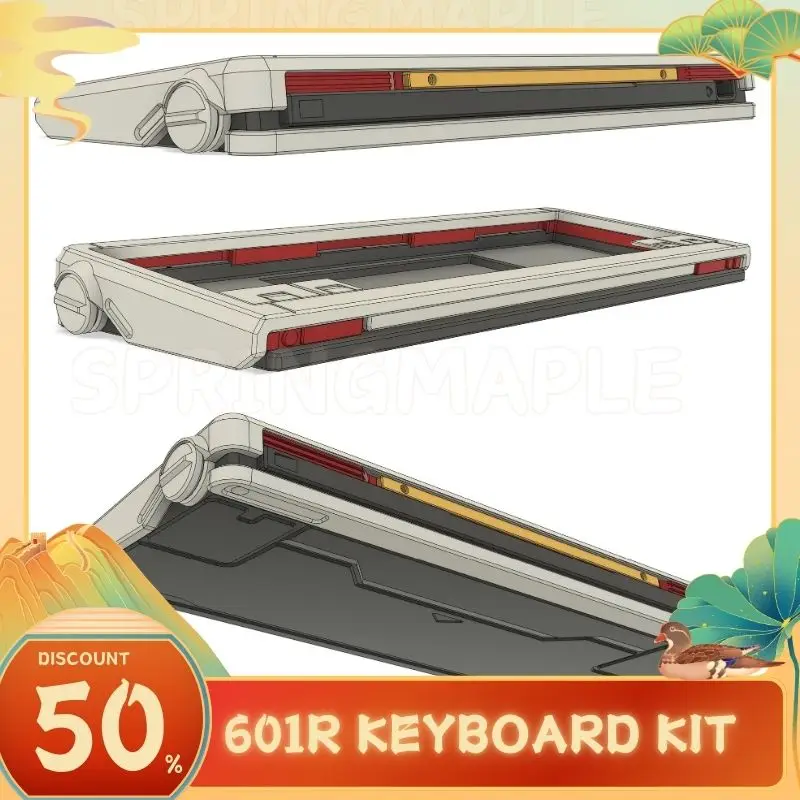 601R เชลล์คีย์บอร์ดแบบกลไกอลูมิเนียม CNC โลหะผสม ISO เปลือกคีย์บอร์ดสวิตช์แม่เหล็กคีย์บอร์ด GH60 PC อุปกรณ์เสริมที่กําหนดเอง