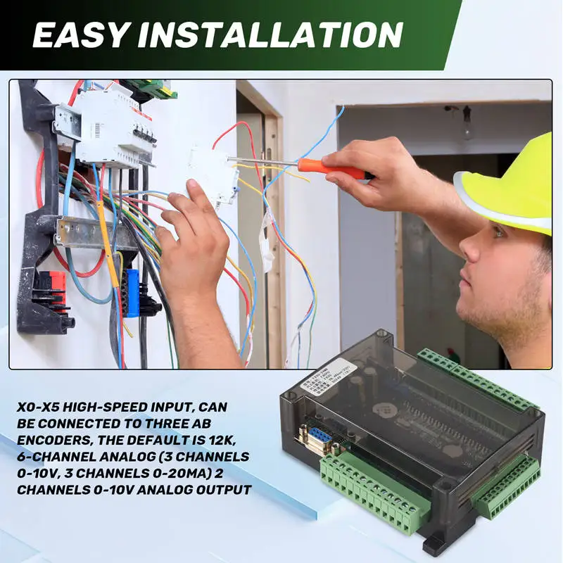 PLC Programmable Controller FX3U 24MR 6AD RS485 RTC (Real Time Clock) 14 Input 10 Relay Output 6 Analog Input 2 Analog Output Pl