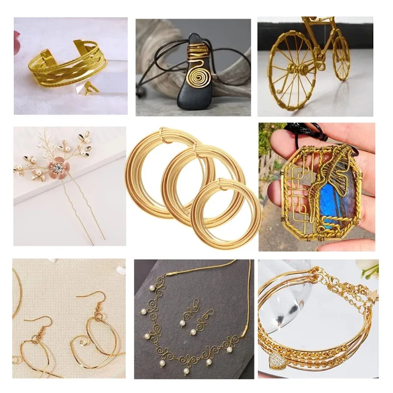0.6-1mm Square Copper Soft Wire Anti-Rust Craft Jewelry Making Wire DIY Bracelet Earring Ring Beading
