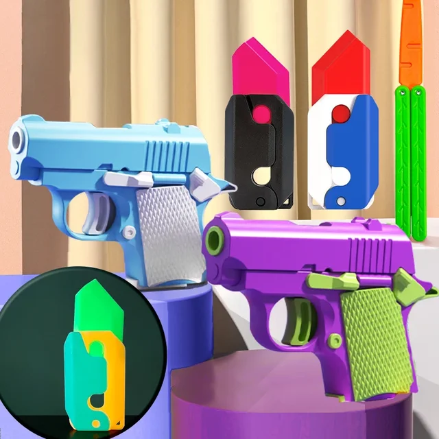 Nowe zabawki Fidget drukowanie 3D marchew nóż grawitacyjny plastikowy Fidget Spinner dekompresja pistolet marchewkowy powieść zabawki śmieszne prezenty