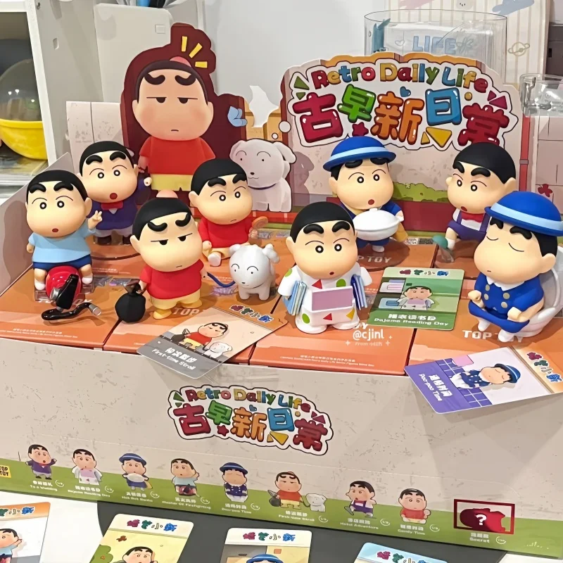 

Crayon Shin Chan Classic Daily Series Action Figure Blind Box Anime Collectible Figurine Cute Desktop Decoration Toy Gift