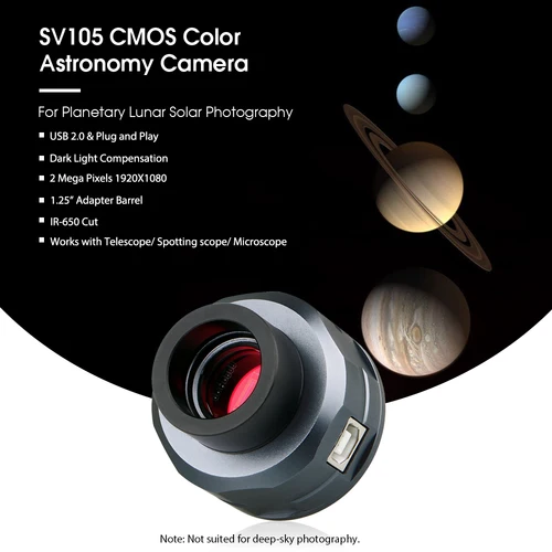 Imagen 2 del producto Svbony Cámara telescópica SV105 o SV205, ocular electrónico a color de 1,25 pulgadas, cámara de astrofotografía, para principiantes en astrofotografía.