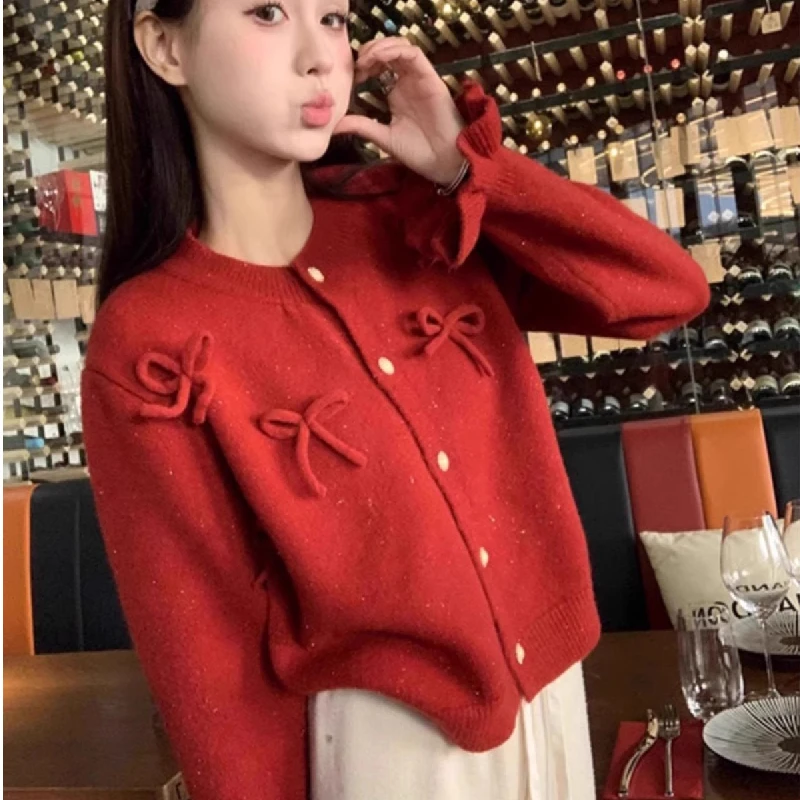 Non-Balliting Knitted Sweater Cardigan Spring Autumn New Style Guangzhou Thirteenth Factory High End Women's Top Sweet Style ...