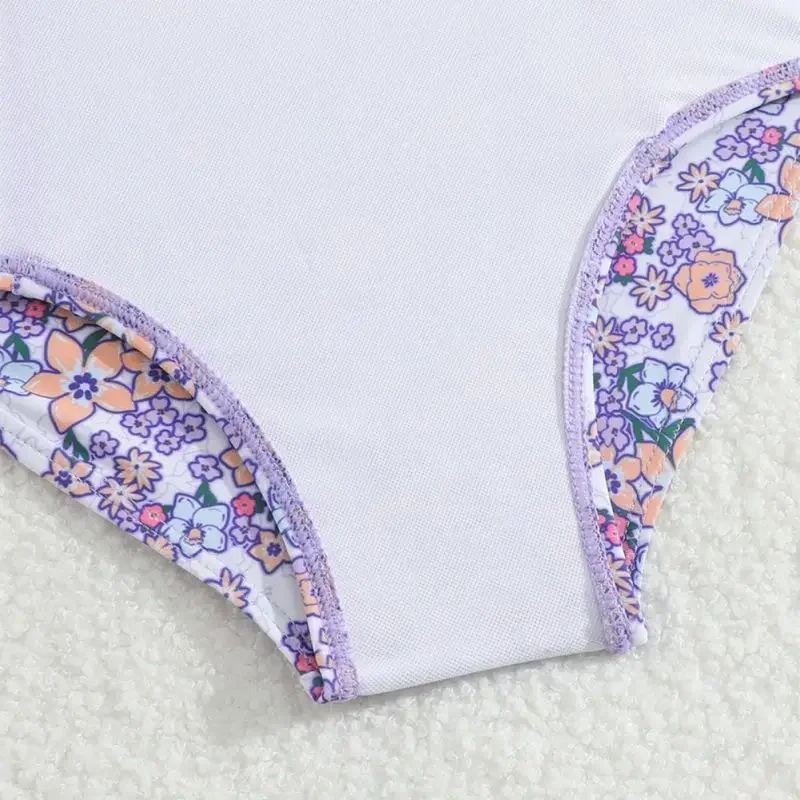 Costumi da bagno interi a maniche lunghe con protezione UV per bambini da 2 a 8 anni Costumi da bagno per ragazze Costumi da bagno estivi con cappello da bagno