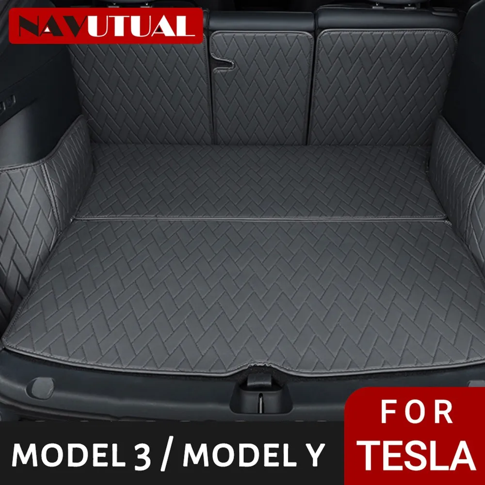 

Leather Trunk For Tesla Model Y Trunk Mat Accessories 2022 Boot Liner Tapis Coffre Cargo 2019-2023 Model Y Tesla Y Accessoires