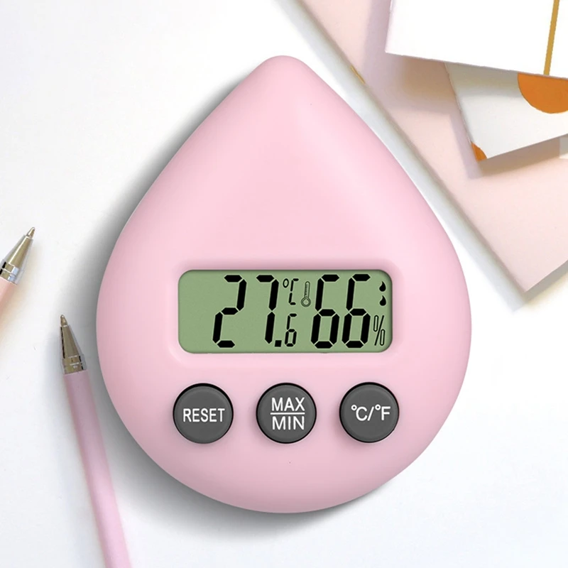 Digital Kitchen Timer Water Drop Electronic Alarm Clock 8 Color Waterproof Energy Saver Digital Timer For Shower Study Cook