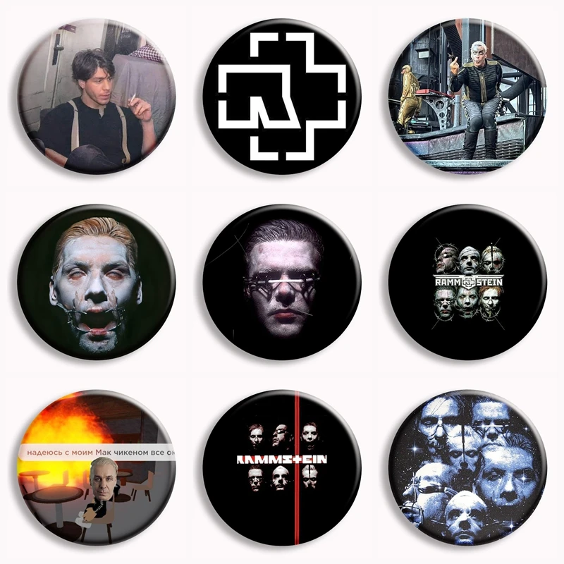 

Famous German Heavy Metal Band Soft Button Pin Rammstein Brooches Badge Bag Decor Jewelry Fans Collect Gift