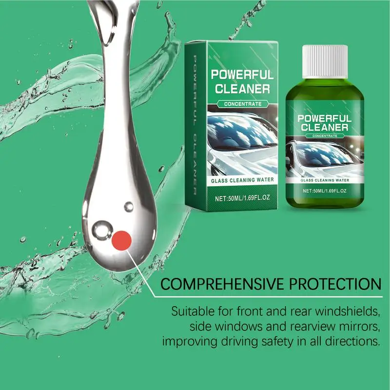 Limpador de janela de carro multiuso 50ml, proteção contra chuva e neblina, limpador de filme de óleo seguro, limpeza profunda para limpar janelas de carro