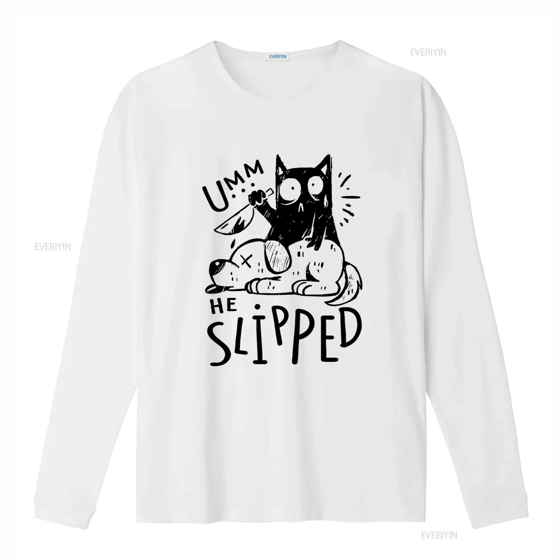 Funny Cat Killing Dog He Slipped Evil Killer T Shirt Halloween Idea vintage Washed Versatile graphic Comfortable Unisex - view 2