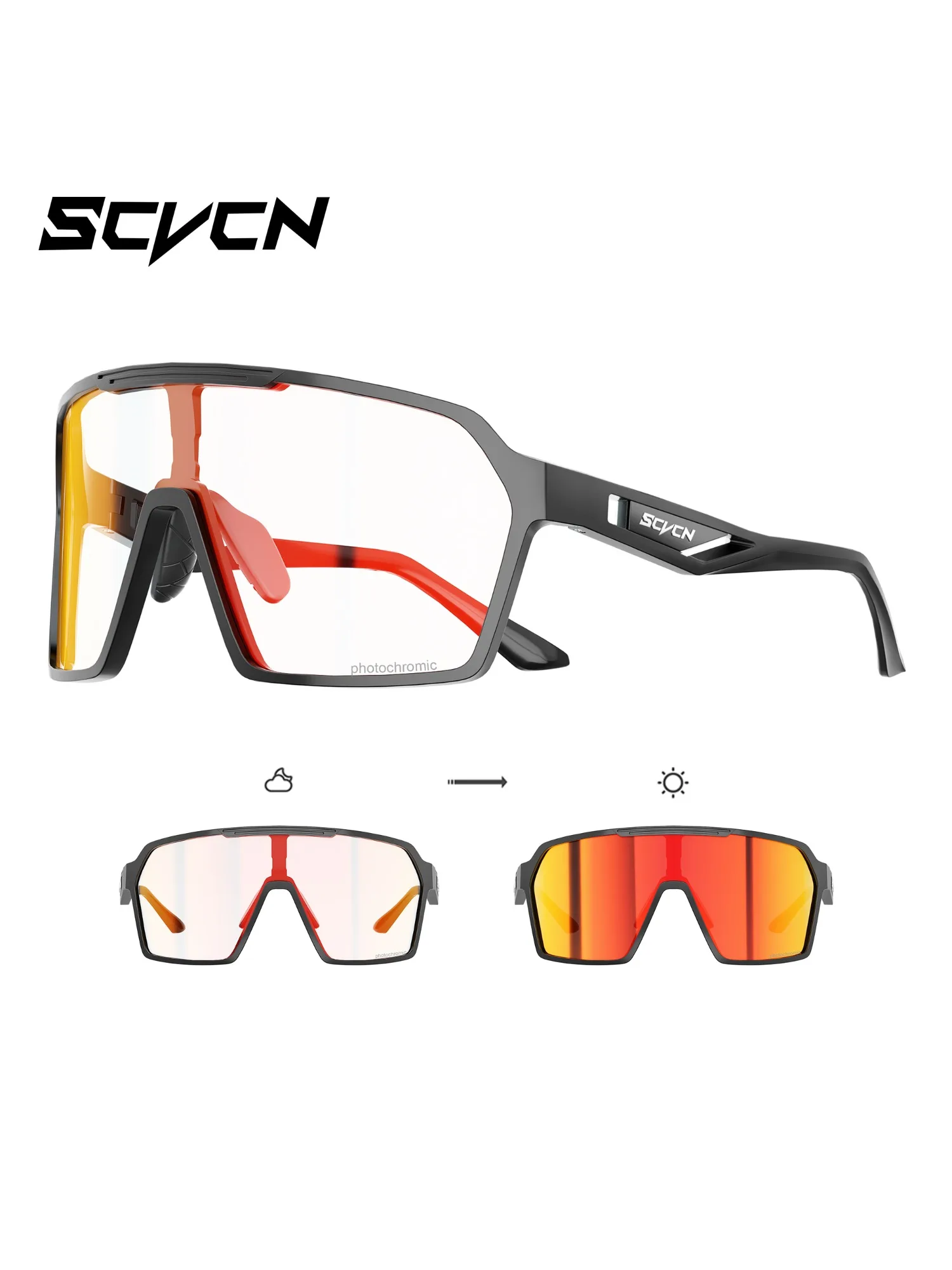 AliExpress SCVCN Color Photochromic Cycling Glasses Baseball Sunglasses for Men Women Driving Glasses MTB Bike UV400 Outdoor Sport Eyewear