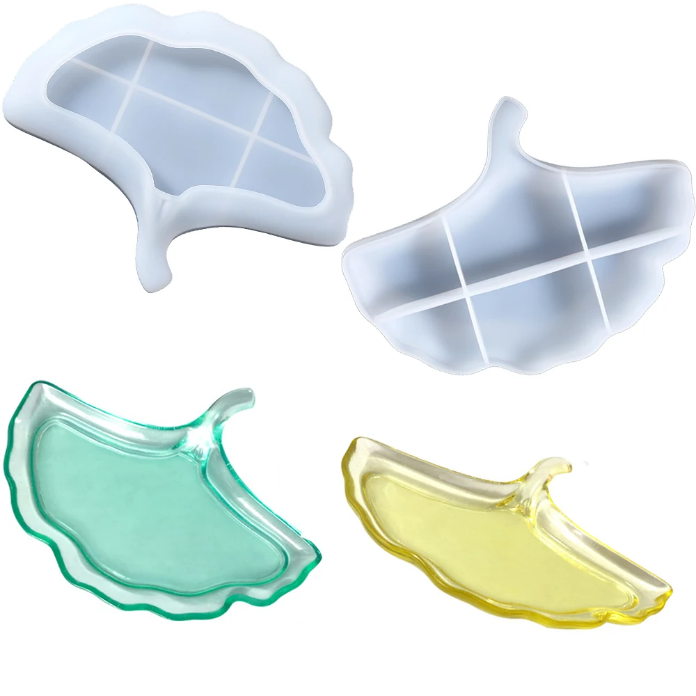 Ginkgo Leaf Shaped Tray Silicone Mould for DIY Epoxy Resin Jewelry Display Storage Plate Dish Mould Resin Mold