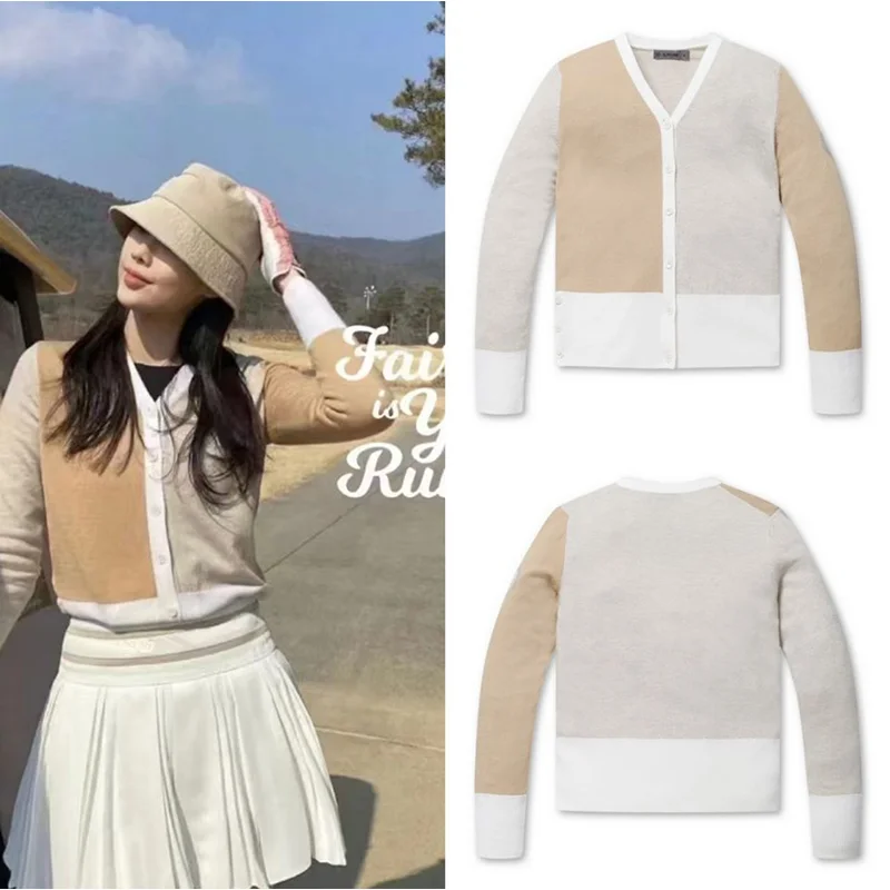

Golf sweater women's early spring 2025 Golf clothing long sleeve slim sweater women's thin blouse khaki