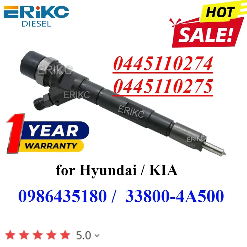 

0445110275 New Diesel Fuel Injector Nozzle 0445110274 33800-4A500 for Hyundai Starex H1 I800 ILoad / KIA 0986435180