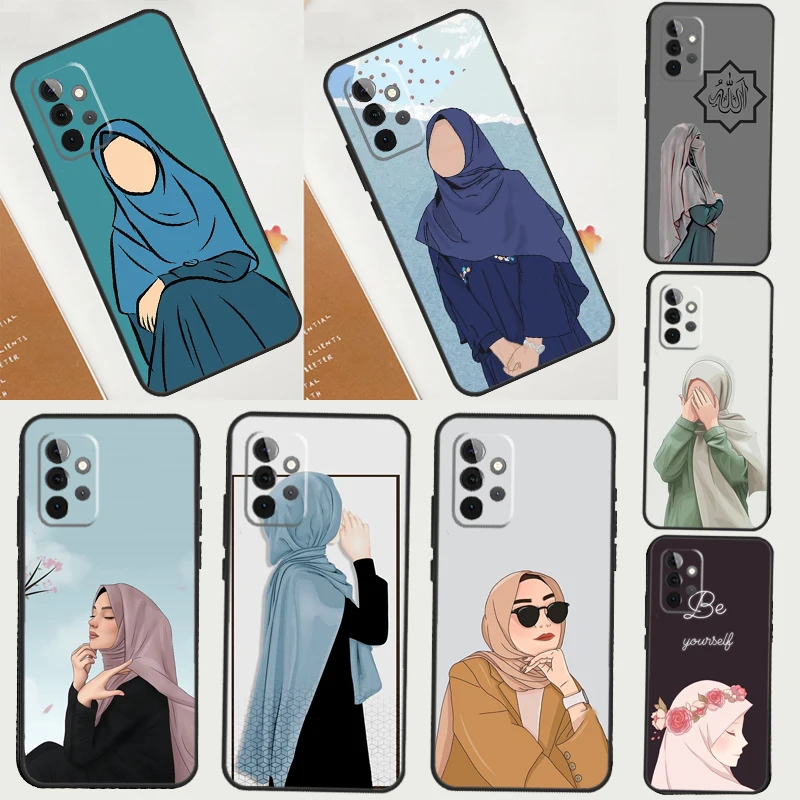 Capa muçulmana islâmica islâmica Hijab Gril, Capa para Samsung Galaxy A54, A34, A14, A52S, A12, A22, A32, A52, A50, A51, A71, A13, A53, A33