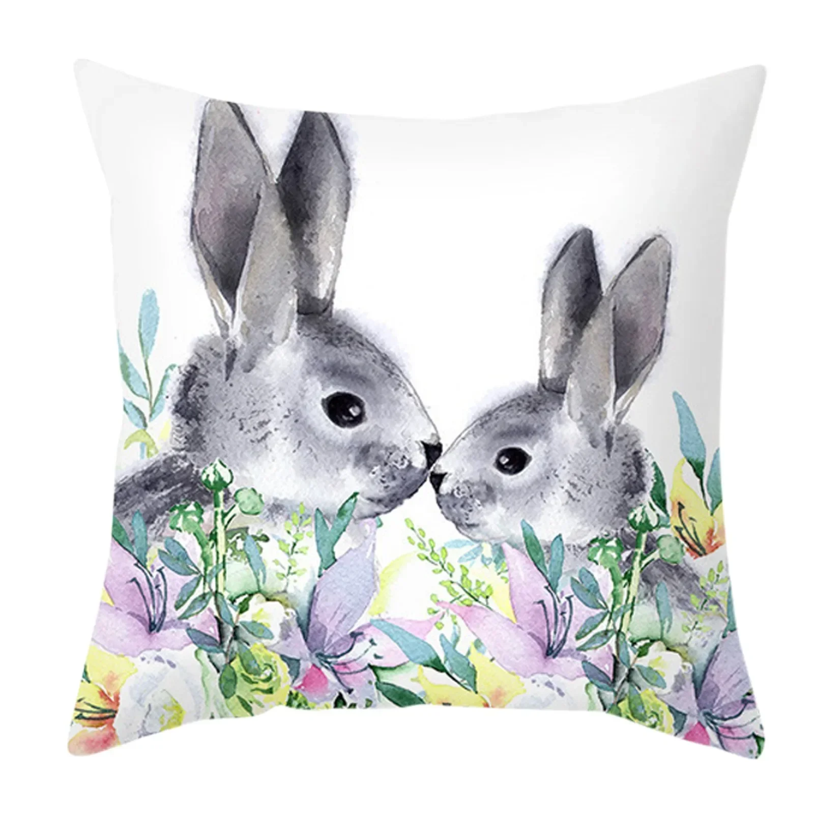 Haupt dekoration Frühling Ostern Druck kissen Kaninchen Radio Ostern Dekoration Druck Poly Kissen Kissen bezug Funda de Almohada