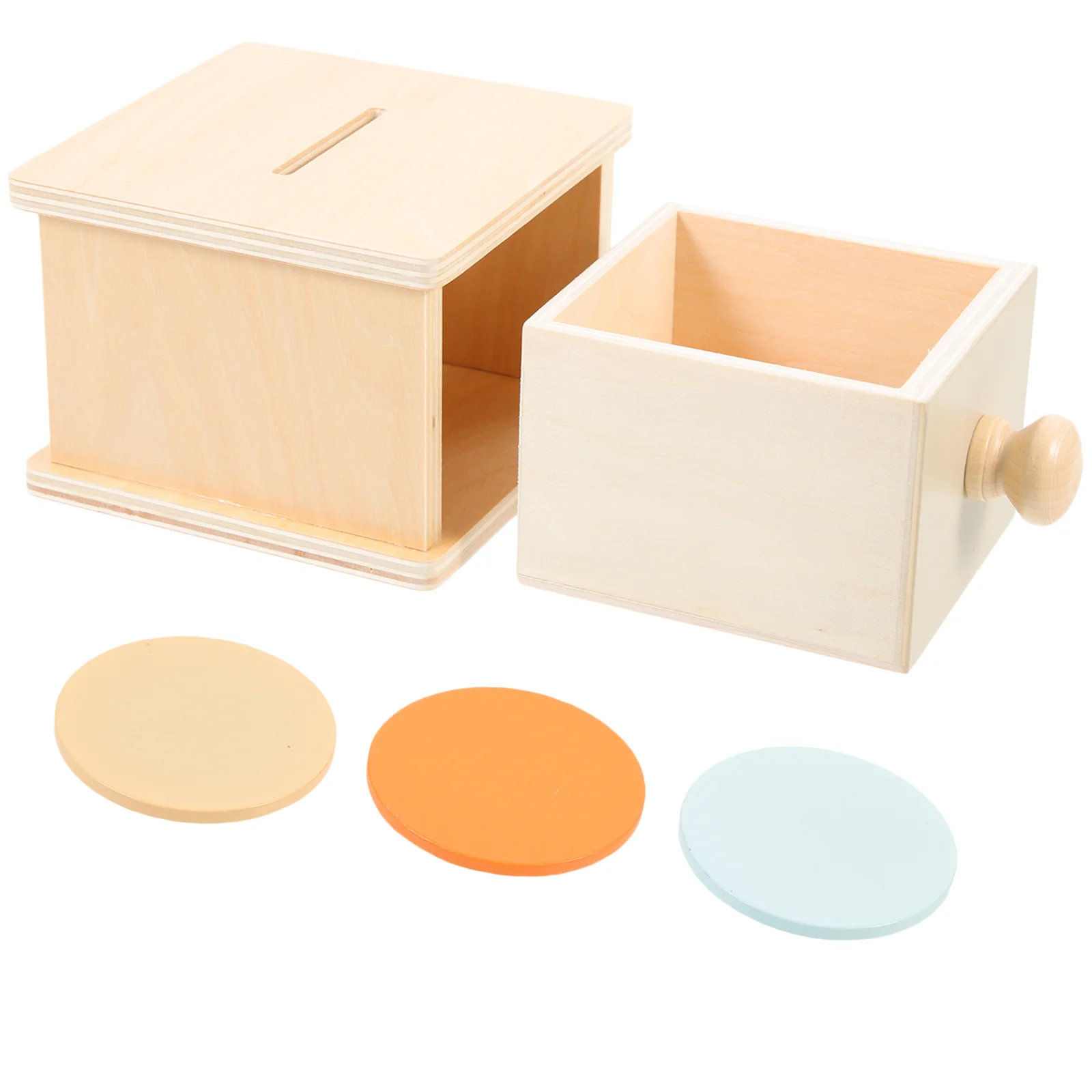 Pocket Coin Box Toy Toddler Kids Toys Montessori for 1 Year Old Wood Color Cognition