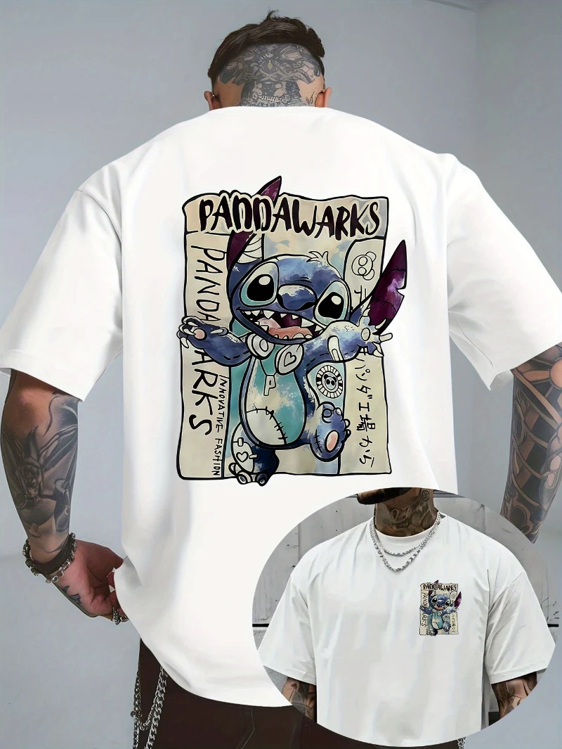 

Модная мужская футболка с принтом Disney Authorized, повседневная и удобная футболка с круглым вырезом, дышащая и легкая