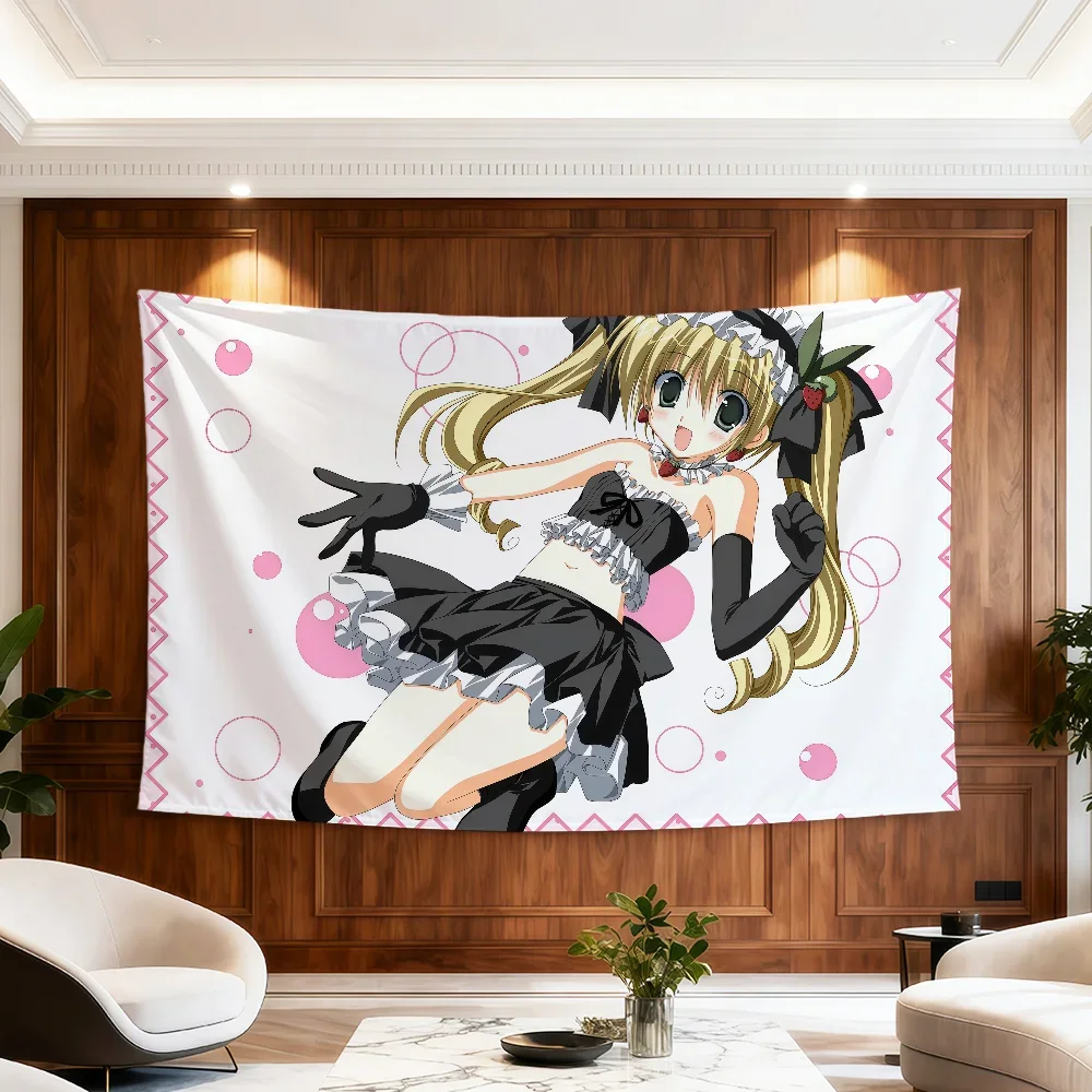 Kawaii Moe Drop Flag Anime Zimmer Wohnheim Y2k Candy Party Hogar Nachttisch Wohnzimmer Wandbehang Mädchen Korie Deko Riko Banner Geschenk – Detail 12