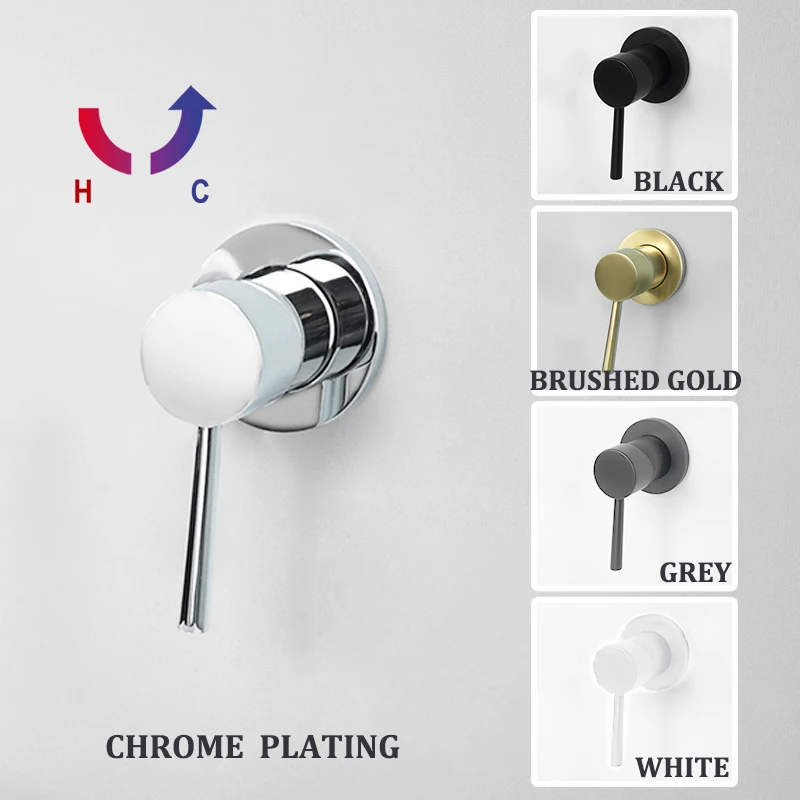 Bathroom Brass Shower Valve Faucet Concealed Control In Wall Mounted Mixer for Shower Head Handset Gold Matte Black & Chrome