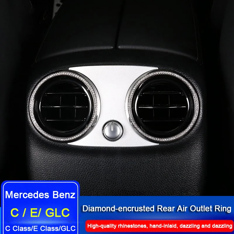 Auto Parts Rear Air Outlet Vent Decorative Ring Set With Diamonds For Mercedes Benz E Class W213 C Class W205 GLC X253 Accessory