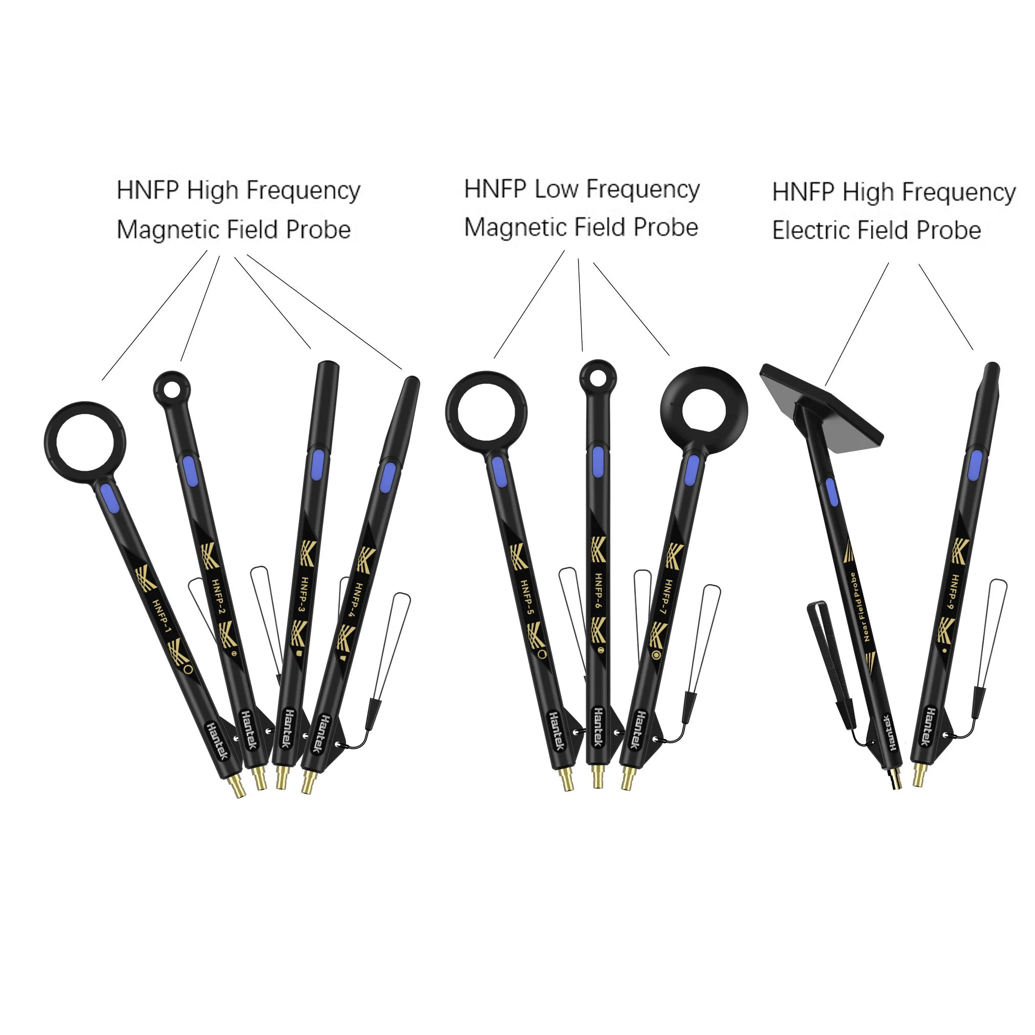 Hantek 9KHz-50MHz Low Frequency Magnetic Field Probe Kit HNFP-5/-6/-7 Passive Near Field Probe for EMI Troubleshooting