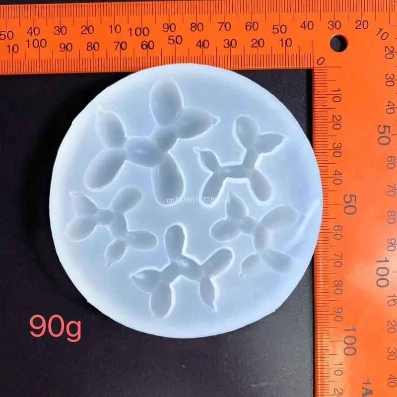 Moldes silicona para perros y globos, molde fundición resina epoxi 3D animales para llavero DIY, joyería, para