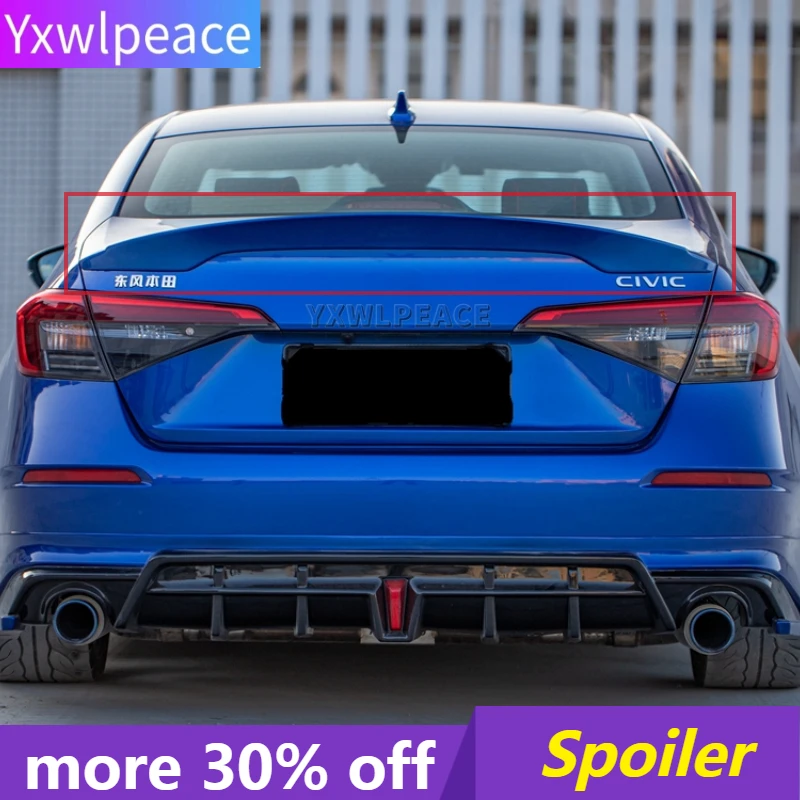 For Honda 11th Civic Spoiler 2022 High Quality ABS Material Primer Color Rear Trunk Lip Spoiler Wing Car Accessories