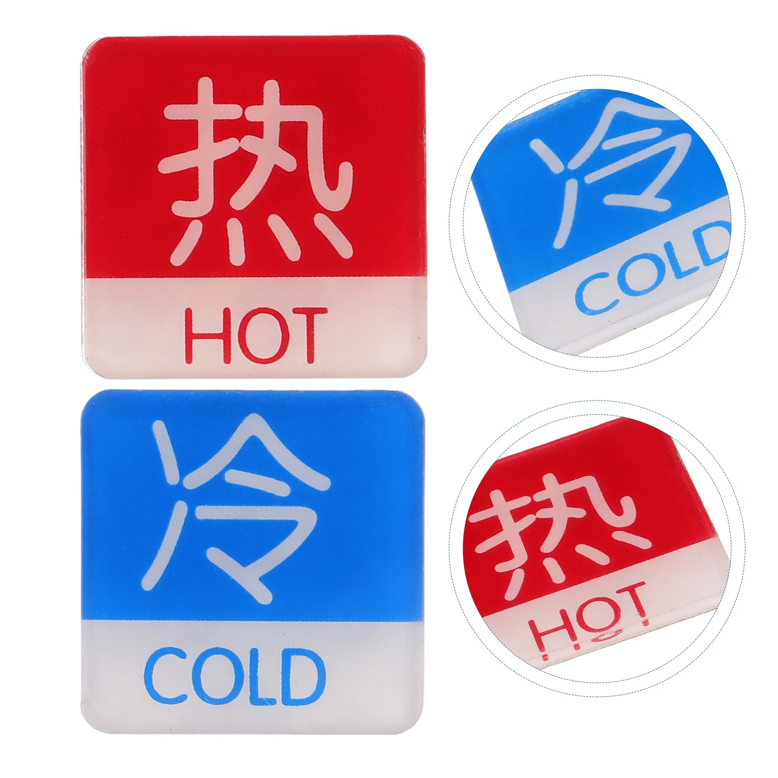 5 Pairs Taps Sign Warm Reminder Hot Cold Water Label for Shower Small Sticker Labels Instruction and Patches Stickers Faucet