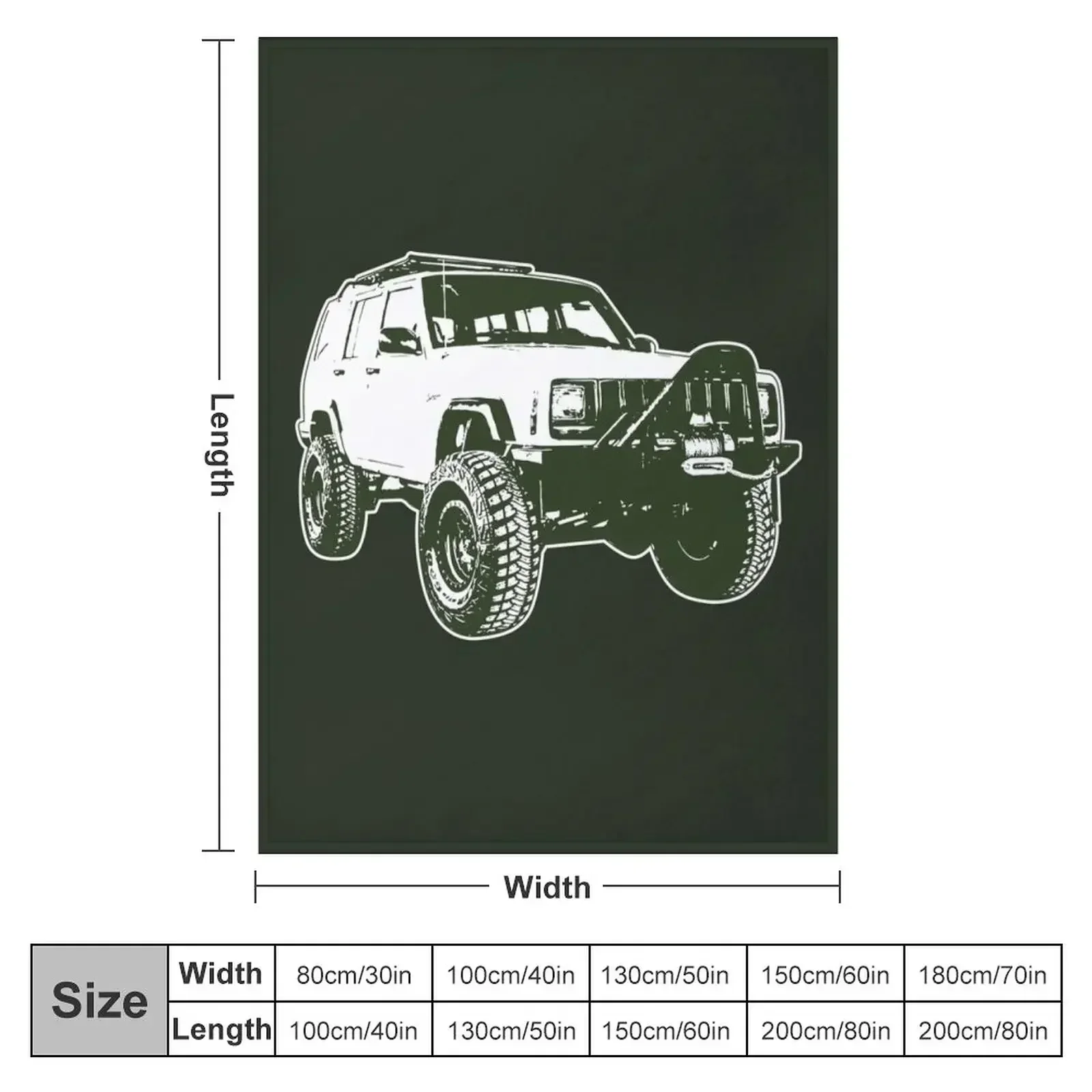 Adventure Lifted XJ Sketch Throw Blanket Giant Sofa Warm Personalized Gift Camping Blankets