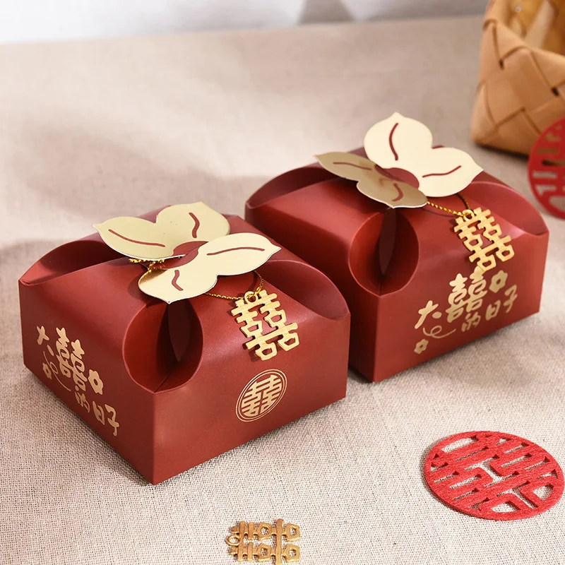 Imagem -03 - Laranja Portable Gift Box Party Wedding Favor Candy Boxes Baby Shower Gift Bolsa Faça Você Mesmo Creative Candy Box Romântico Mariage 50 Pcs