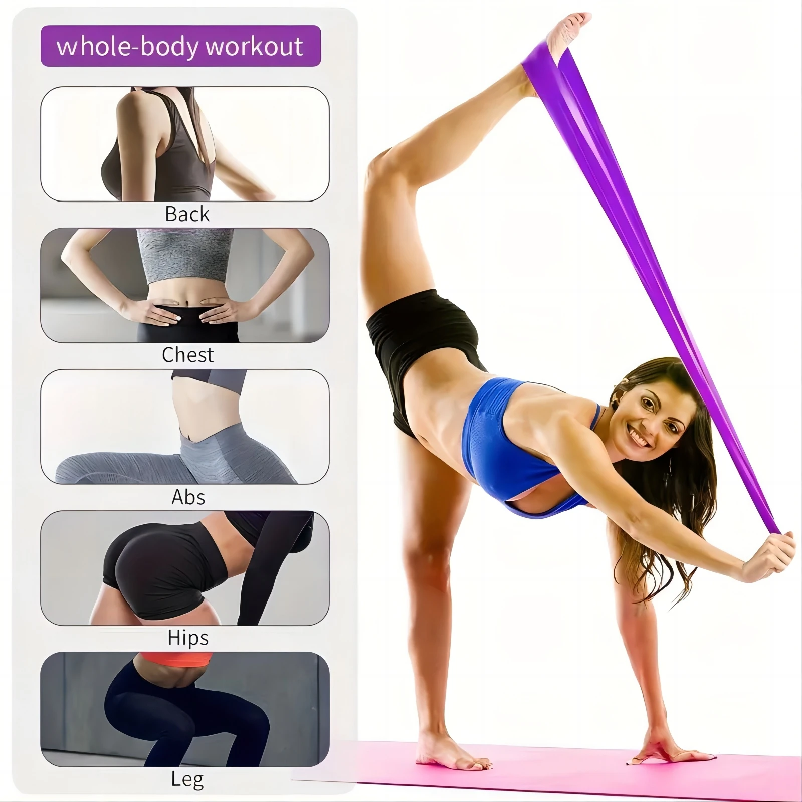 5 Different Levels Resistance Bands Yoga Sport Exercise Elastic Fitness Bands Workout Pilates Home Rubber Bands Gym Accessories