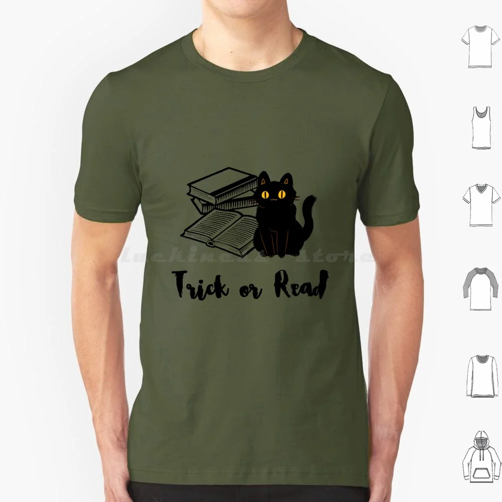 Trick Or Read-Cats T Shirt Big Size 100% Cotton Bookworm Bookaddict For Bookworms Collecting Books Reading Reader Bookish