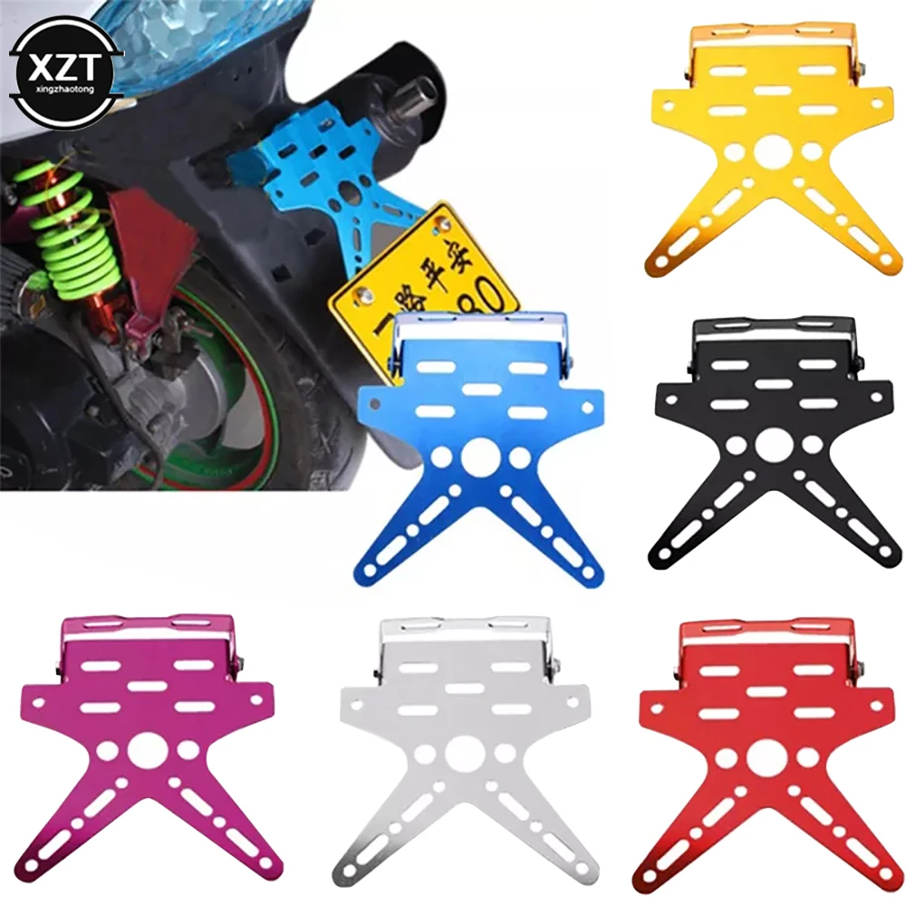 High quality Alloy Universal Motorcycle License Plate Holder Mount Bracket Aluminum Adjusted Registration Number Plate Cover