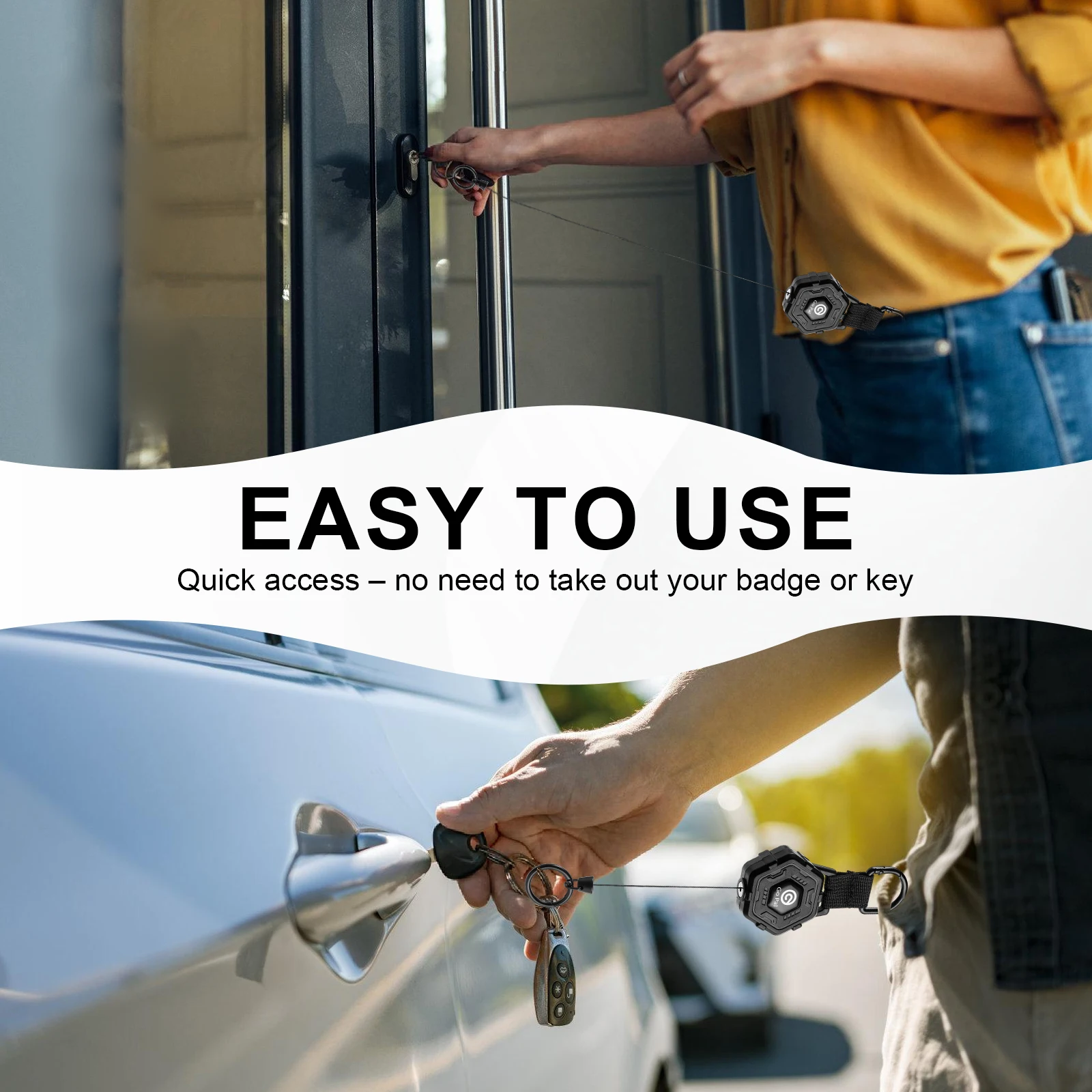 جديد شارة حامل تلسكوبي ABS الجسم سبائك الزنك مشبك مع سلسلة المفاتيح المغناطيس قابل للسحب هوك أداة سلسلة مفتاح حامل التكتيكية