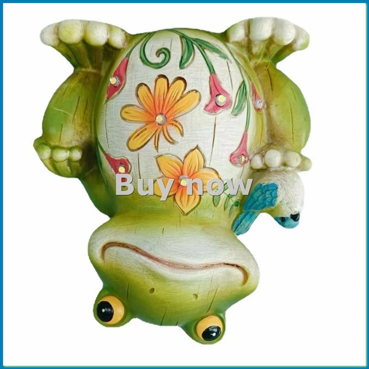 Frog Decor with Solar Light, Resin Garden Statue for Passage Yard Lawn Patio Decor, Outdoor Decor for Housewarming-A55K
