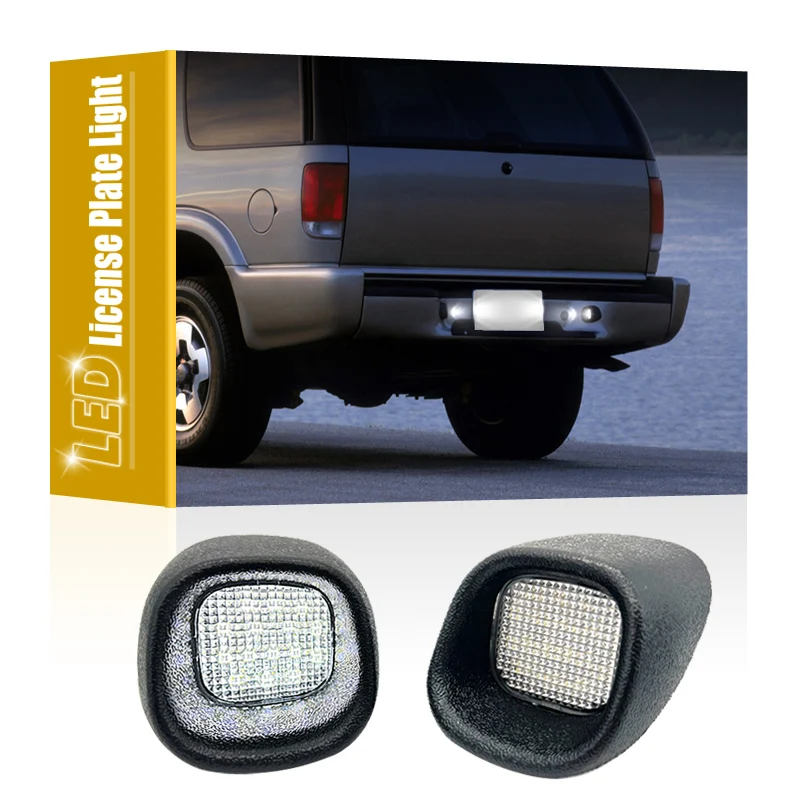 2Pcs White LED Number License Plate Light For Chevrolet Blazer 1998-2005 S10 1998-2004 For GMC Jimmy Sonoma Oldsmobile Bravada