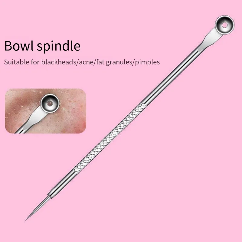 5pcs Comedondrukker Puistje Popper Tool Acne Naald Verwijderen Behandeling Whitehead Popping Zit Neus Gezicht Smet Extractor Tool